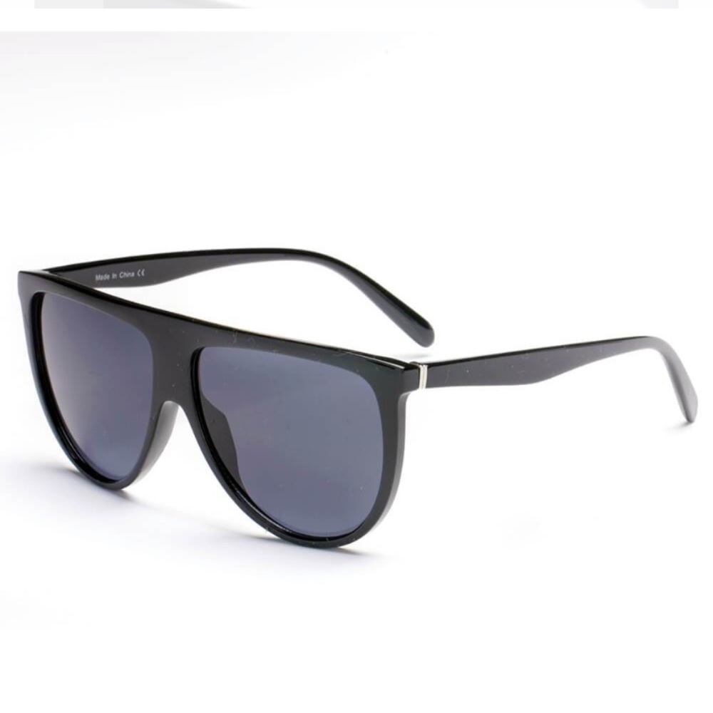 Flat top black sunglasses